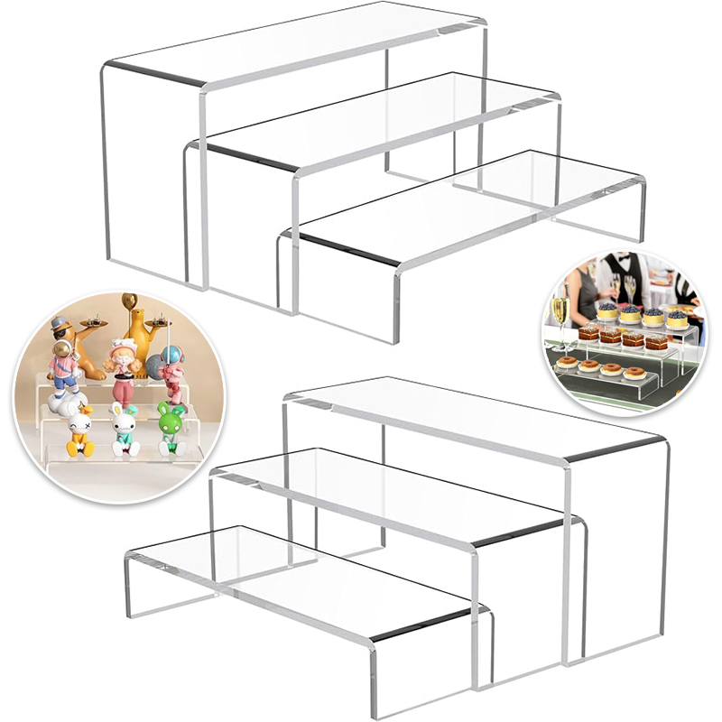 Display Risers Set - Acrylic Display Risers, 1 Sets 3Pcs