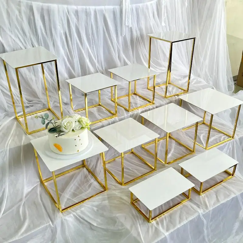 12-20 PCS Luxury Gold Frame Wh - Display Risers Set recension och pris