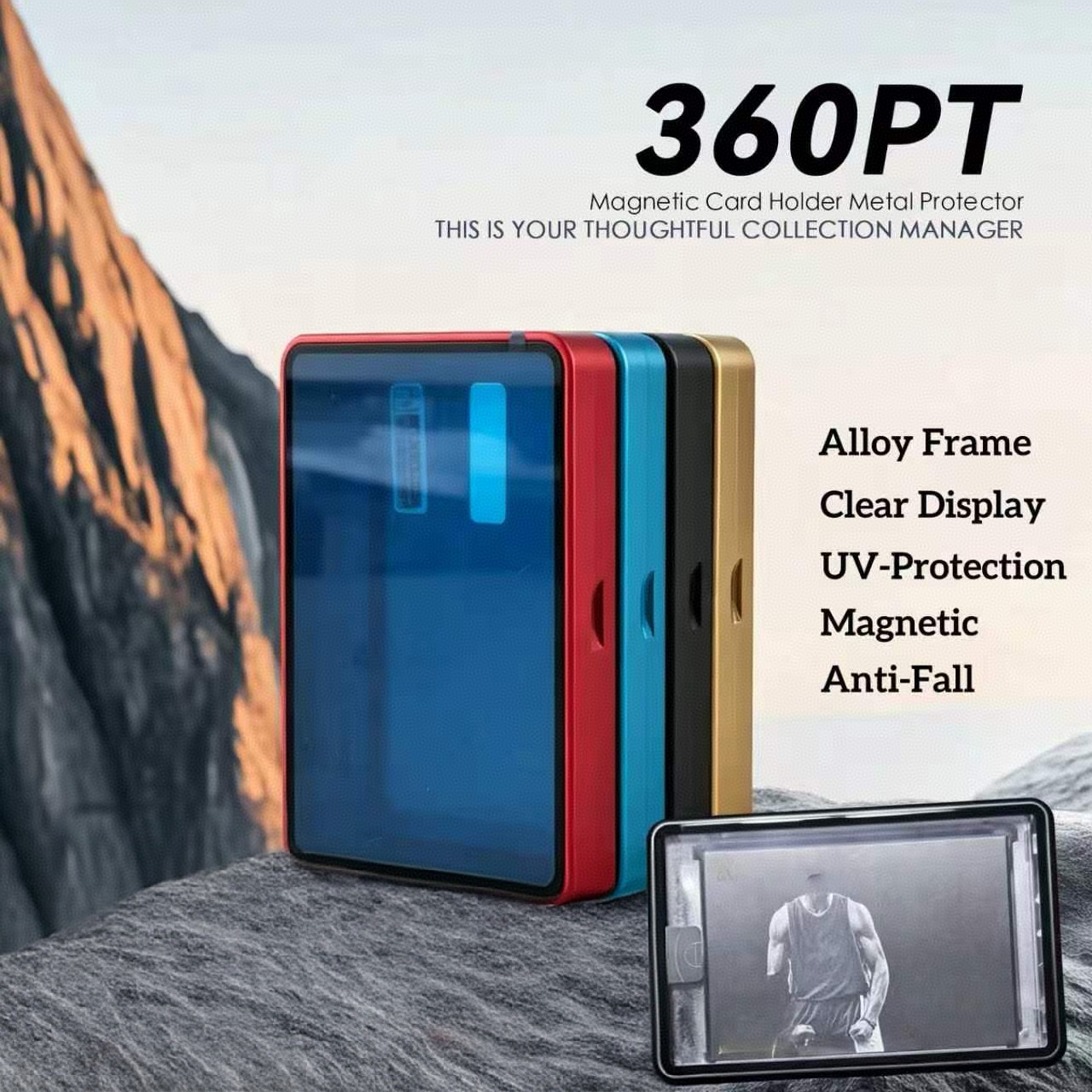 Aluminum Alloy Magnetic Card D - Graded Card Display recension och pris