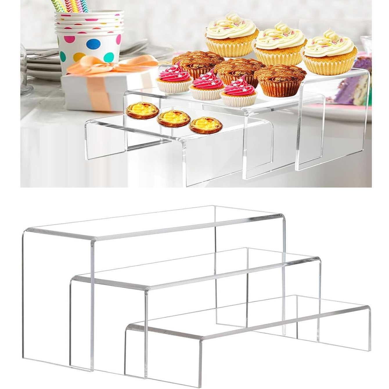 3 pieces of acrylic display sh - Pop Display Shelf recension och pris