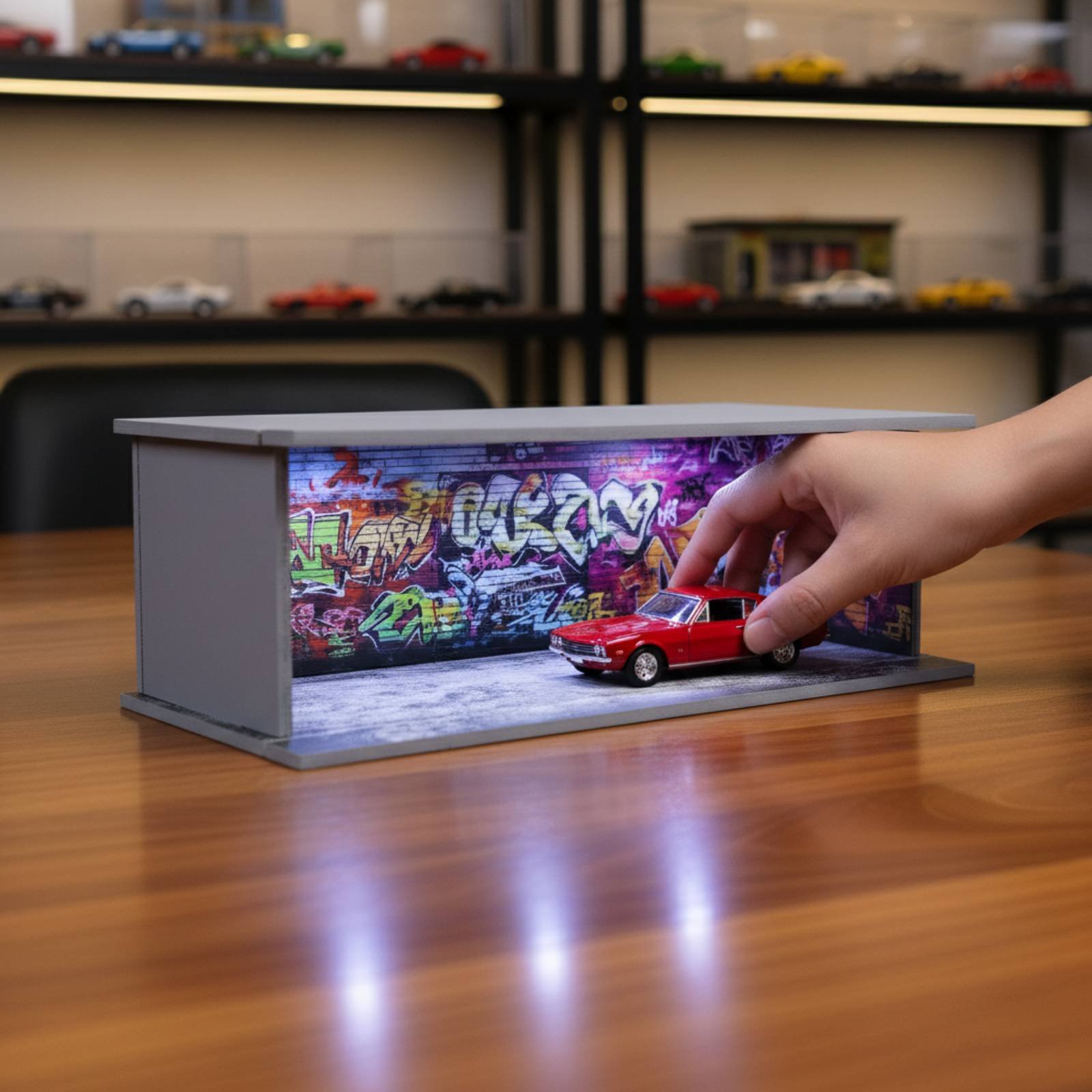 Graffiti Parking Garage Displa - Display Case Acrylic recension och pris