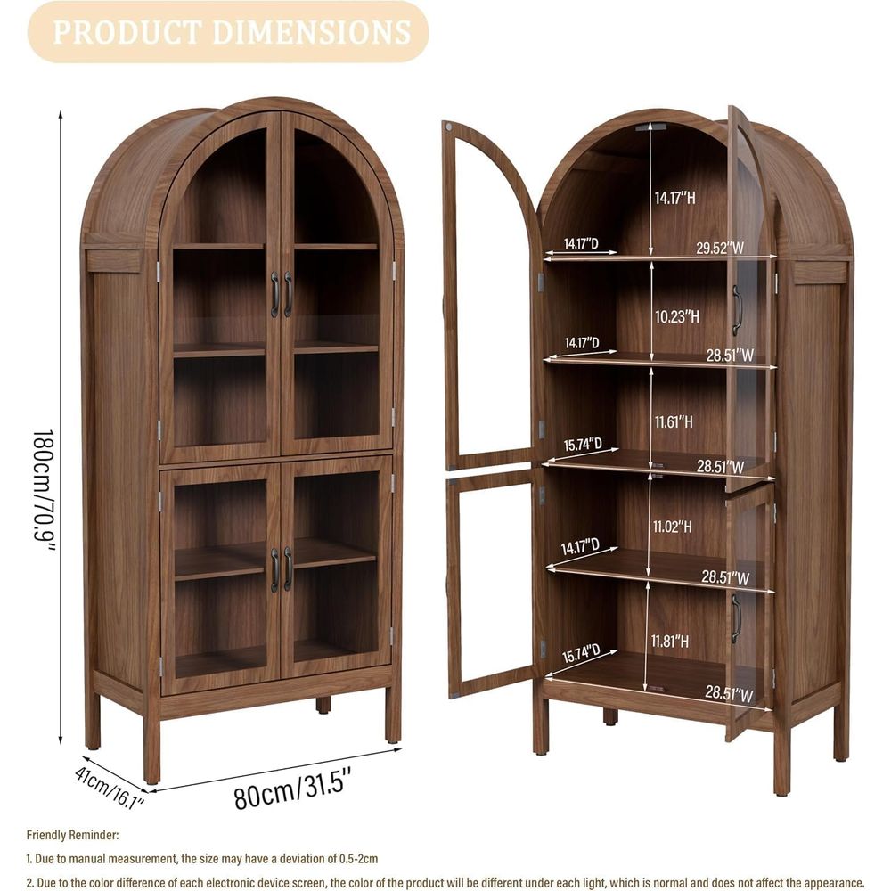 70.9 Tall Walnut Acrylic Glass - Display Case Acrylic recension och pris