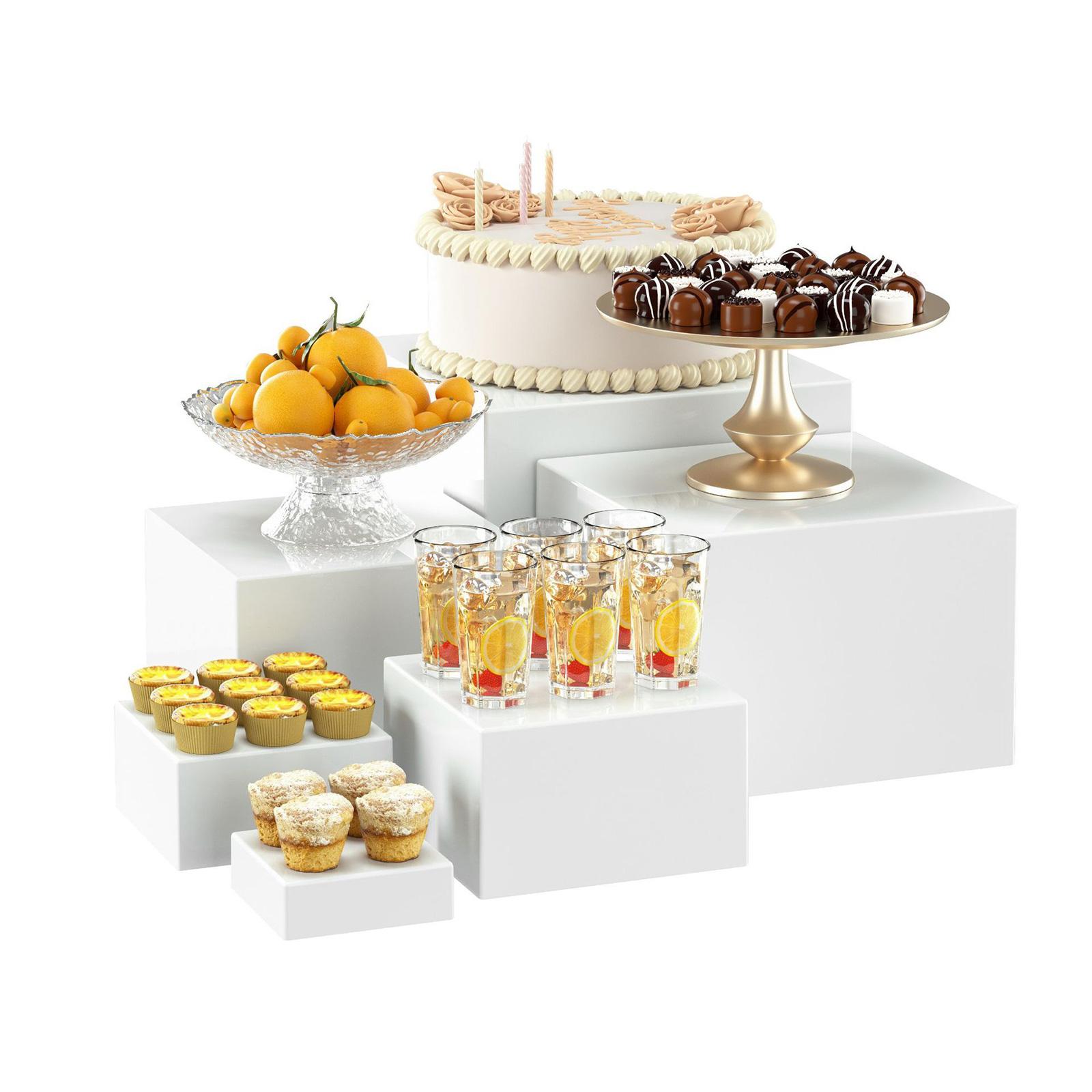 6x Acrylic Buffet Riser Desser - Display Risers Set recension och pris