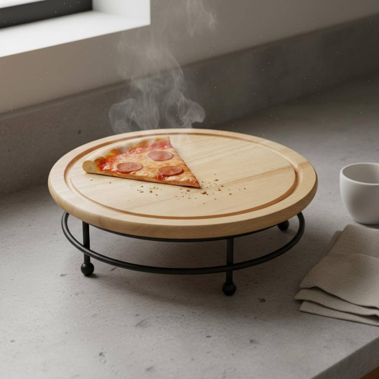 Pizza Stand Retro Design Round - Display Risers Set recension och pris