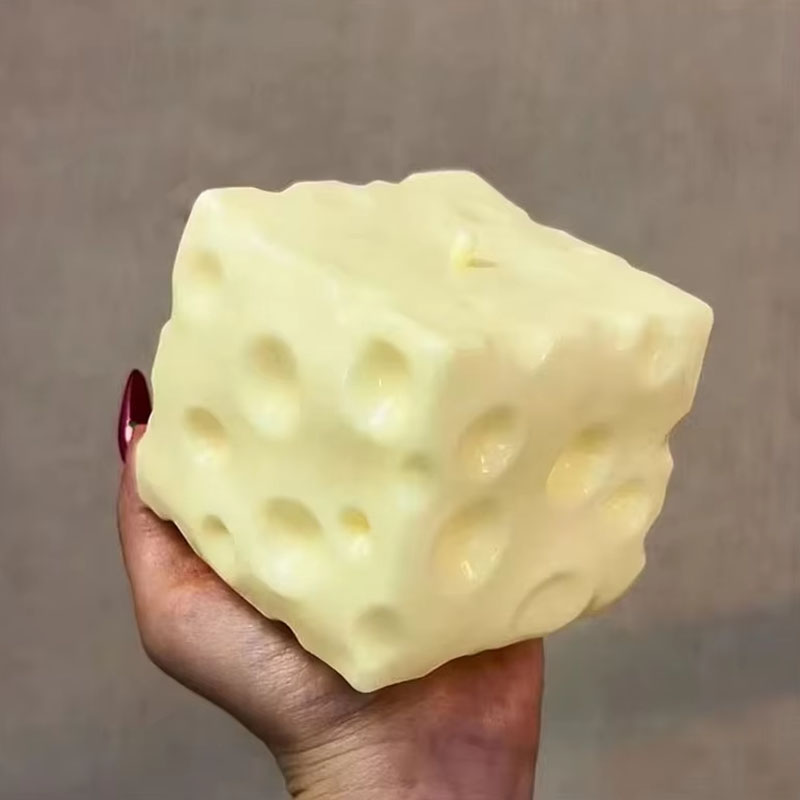 ◑Jumbo Cheese Cube Stress Ball - Fidget Cube Original recension och pris