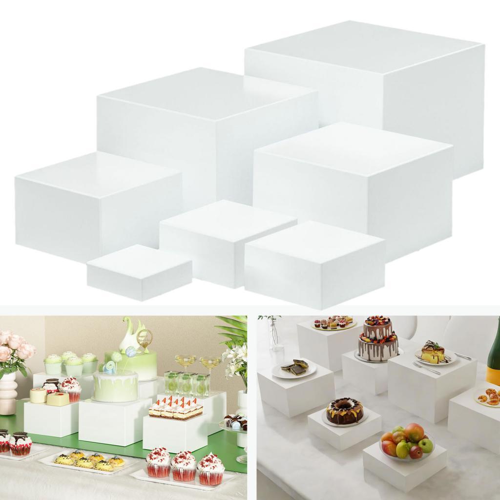 7 Pieces Acrylic Cube Display  - Display Risers Set recension och pris