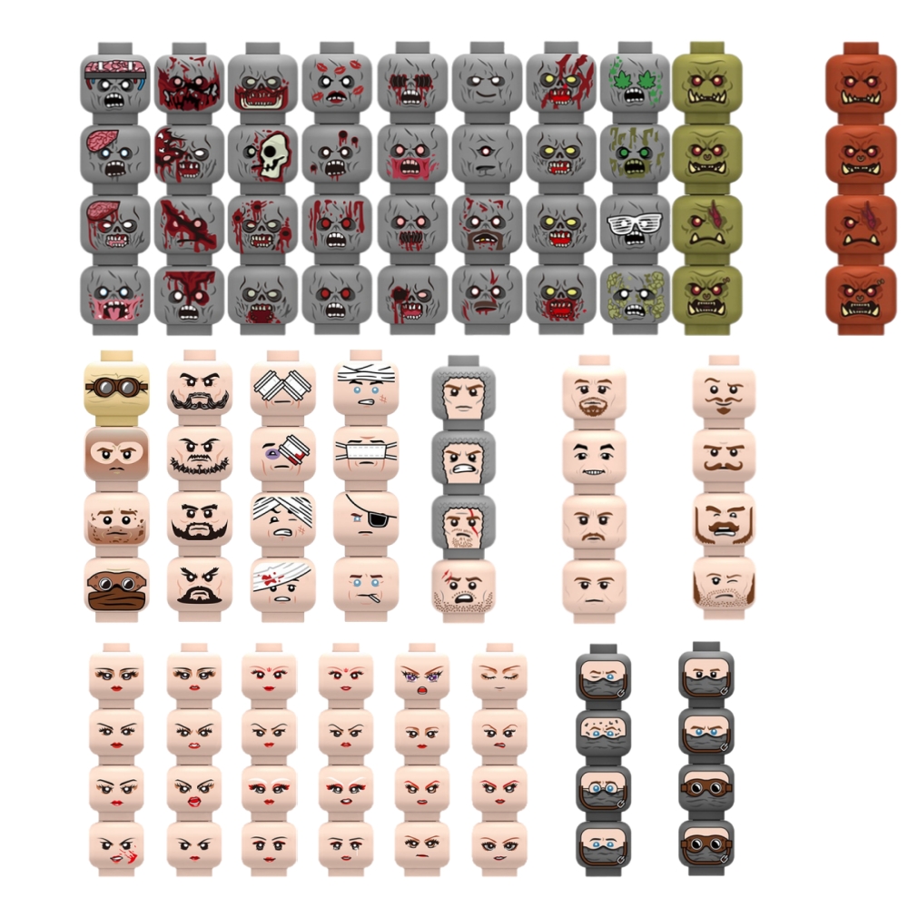 Injured Emotional Face Heads B - Lego Minifigure Holder recension och pris