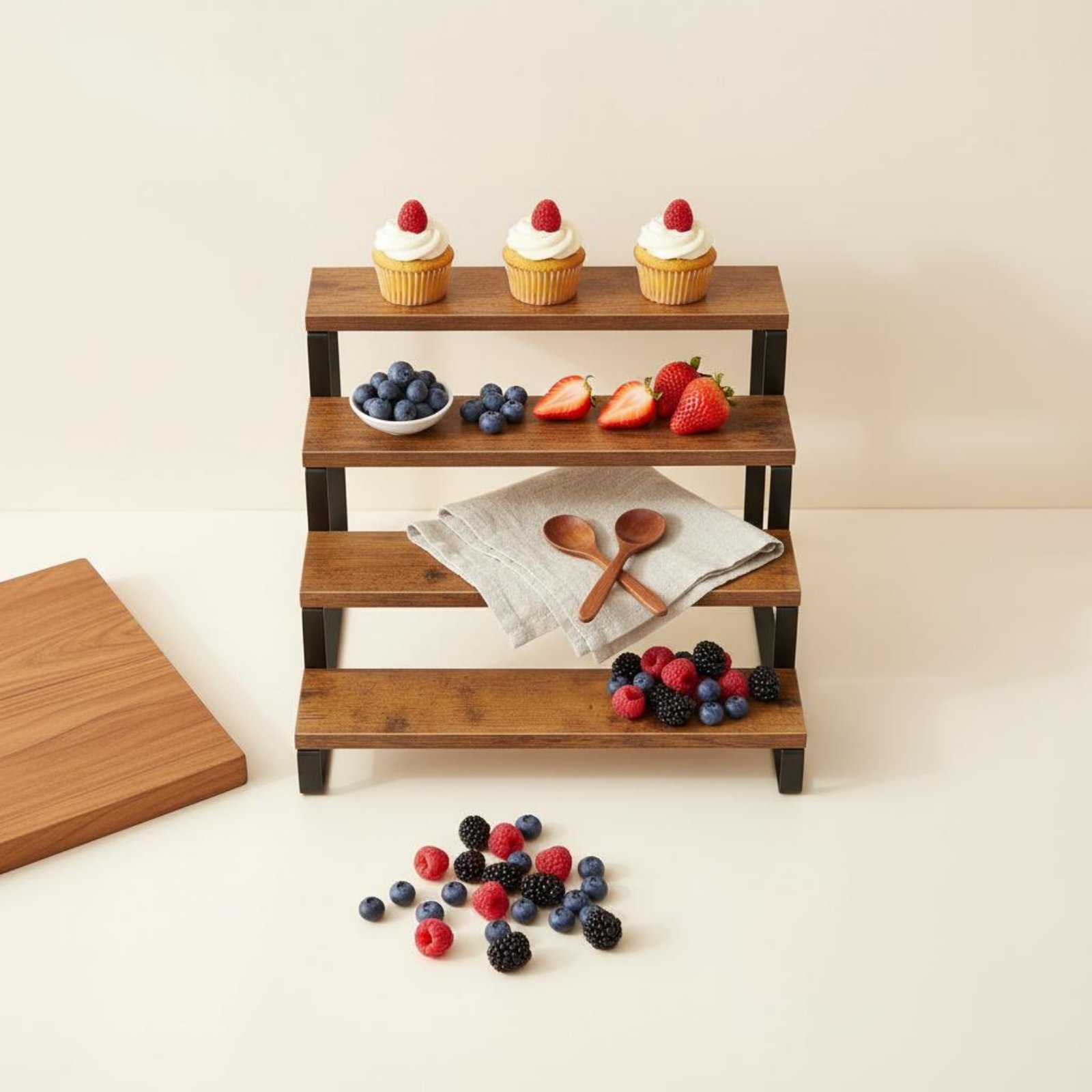 4 Tier Display Riser Space Sav - Display Risers Set recension och pris