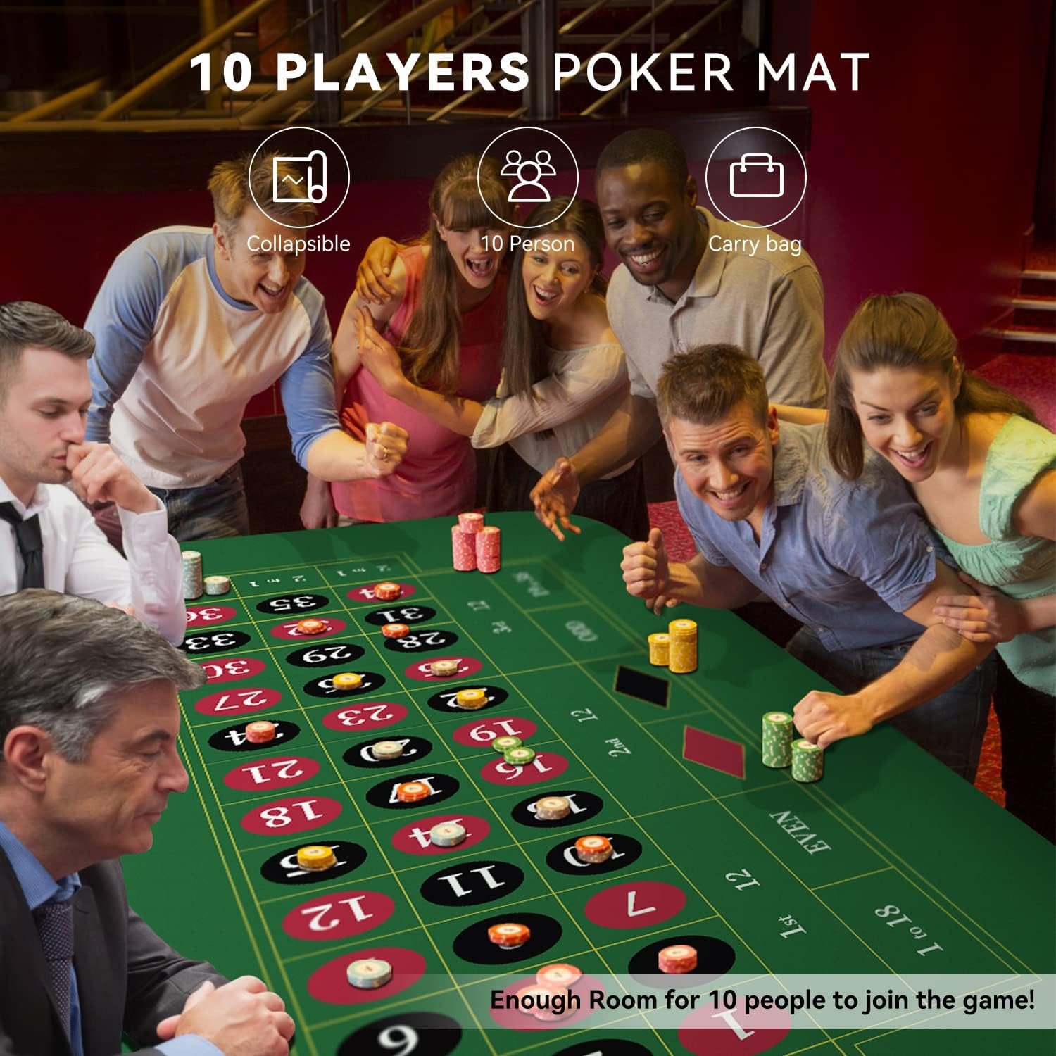 120x60cm Green Roulette Rubber - Graded Card Display recension och pris